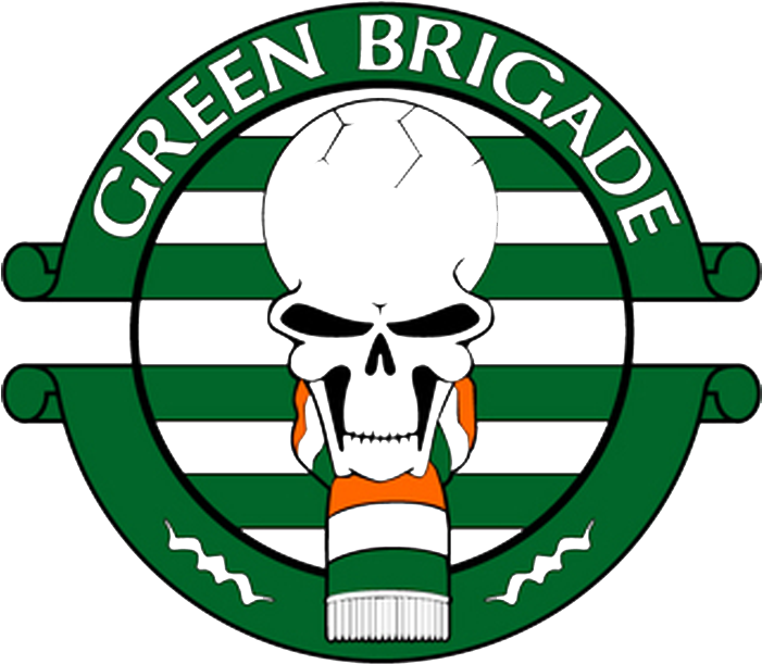 Green Brigade Skull Logo PNG Image