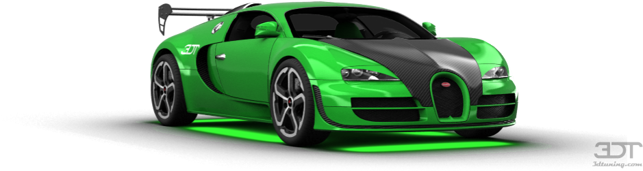 Green Bugatti Veyron Sportscar PNG Image