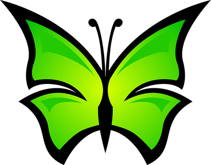 Green Butterfly Logo Design PNG Image