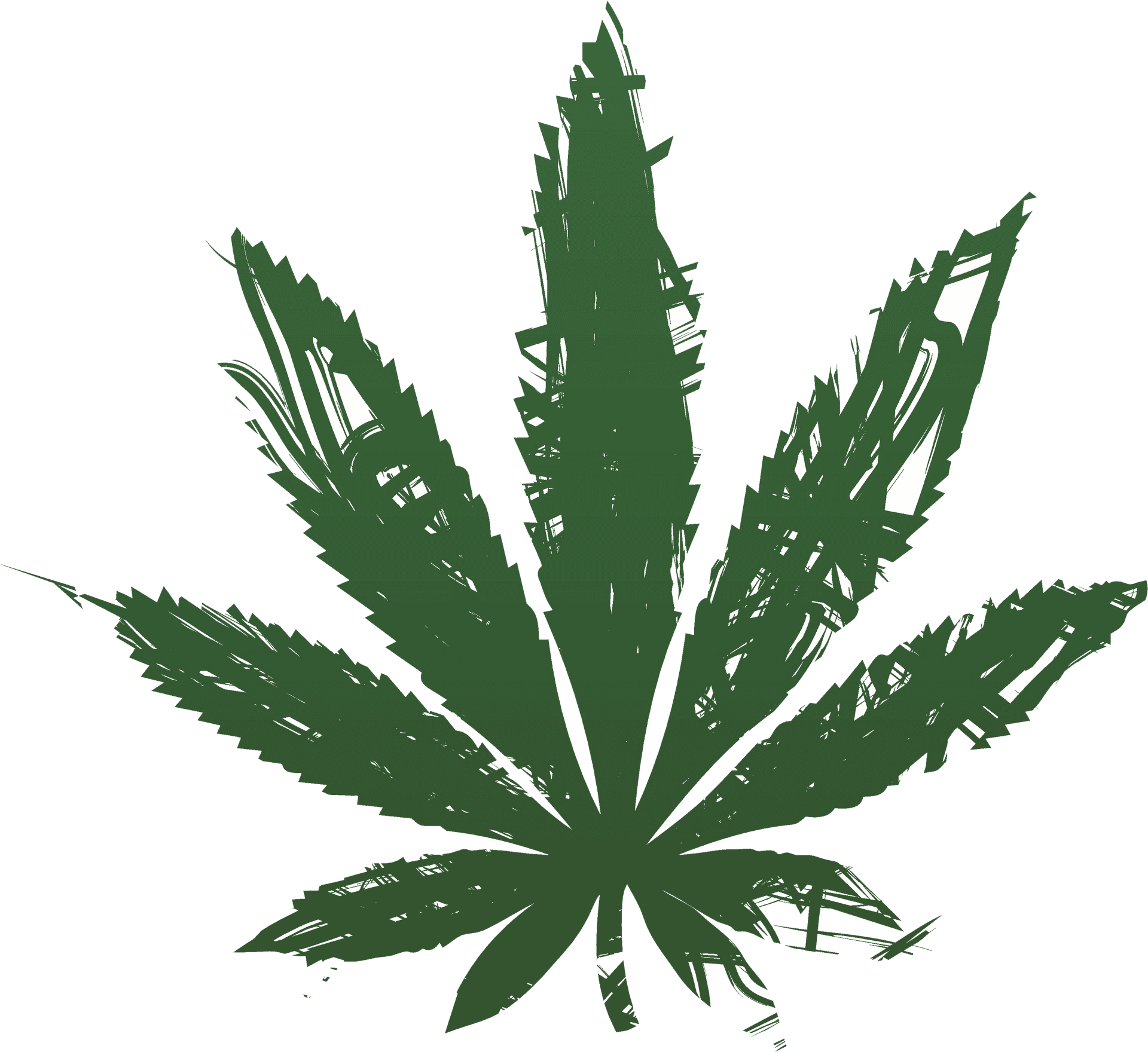 Green Cannabis Leaf Graphic PNG Image