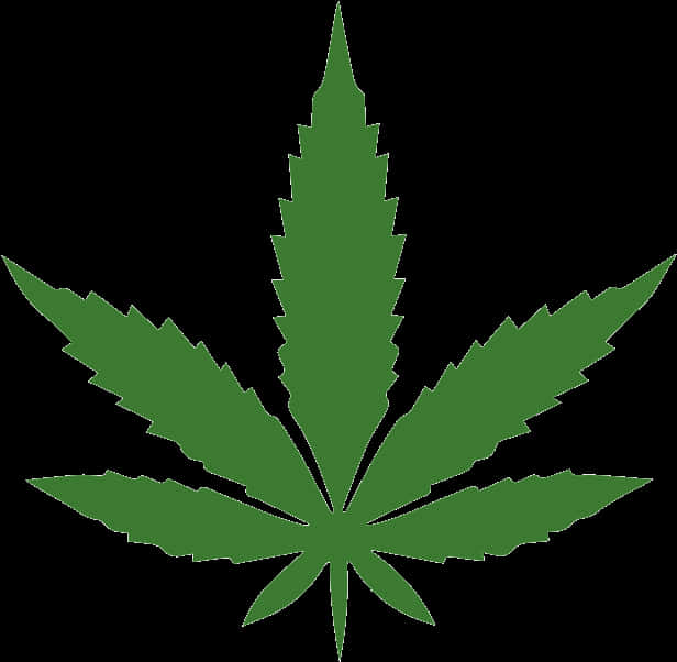 Green Cannabis Leaf Graphic PNG Image