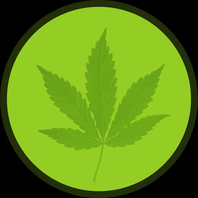 Green Cannabis Leaf Icon PNG Image