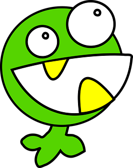 Green Cartoon Frog Face PNG Image