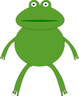 Green Cartoon Frog Illustration PNG Image