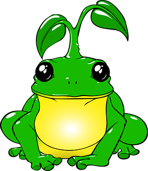 Green Cartoon Frog Illustration PNG Image