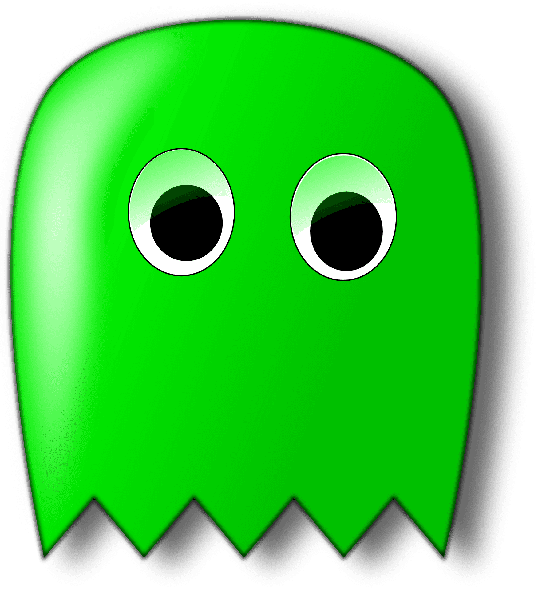 Green Cartoon Ghost Graphic PNG Image