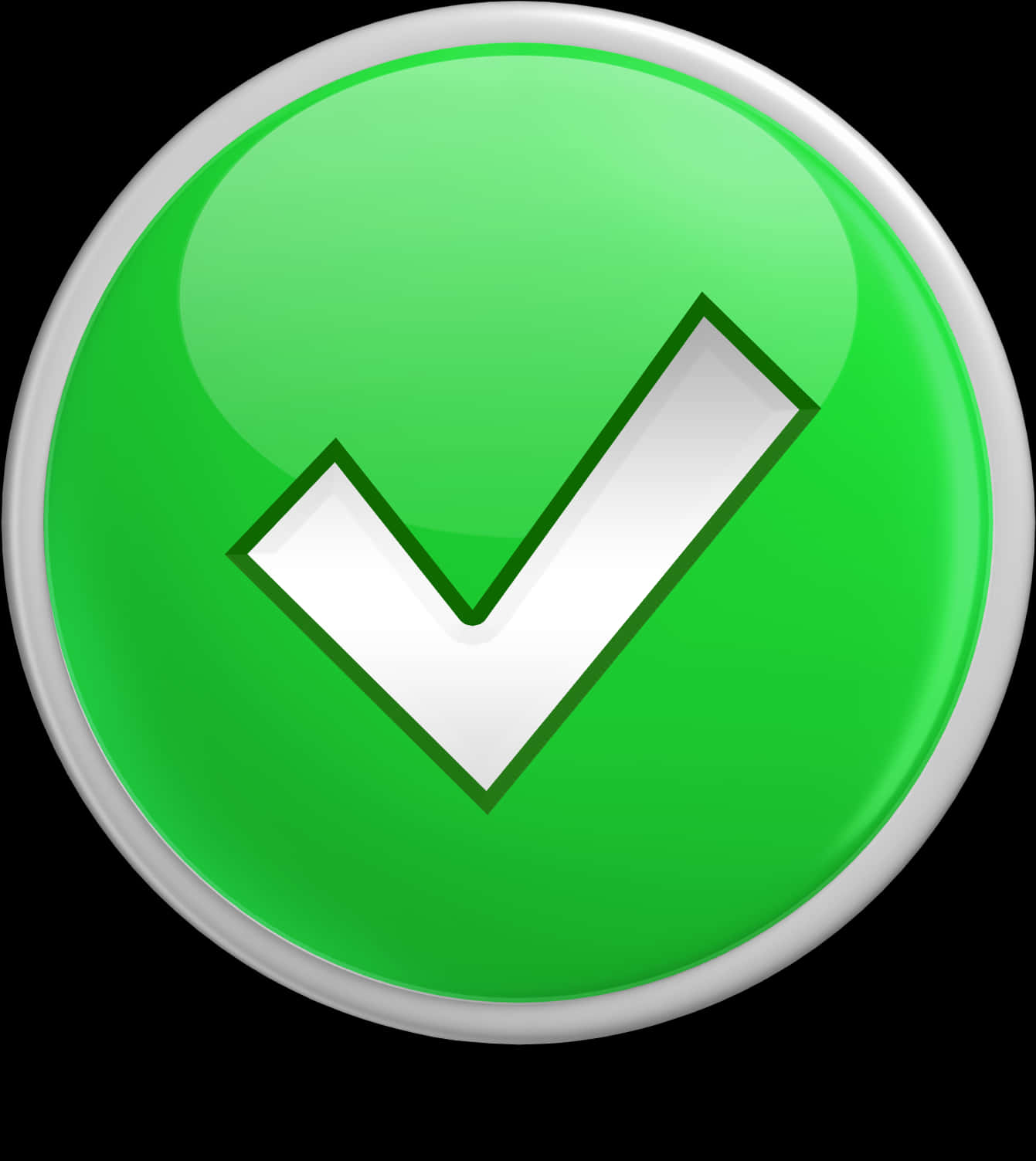 Green Check Mark Button PNG Image