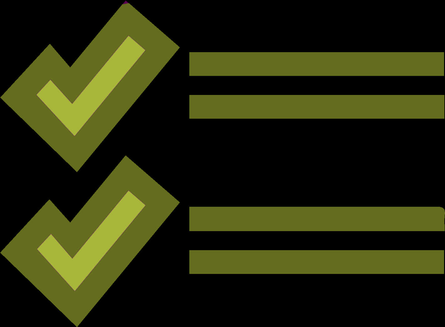 Green Check Marks List Graphic PNG Image