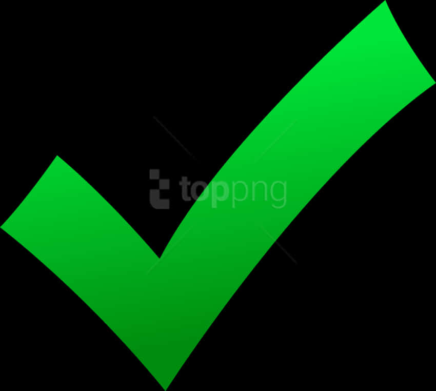 Green Checkmarkon Black Background PNG Image