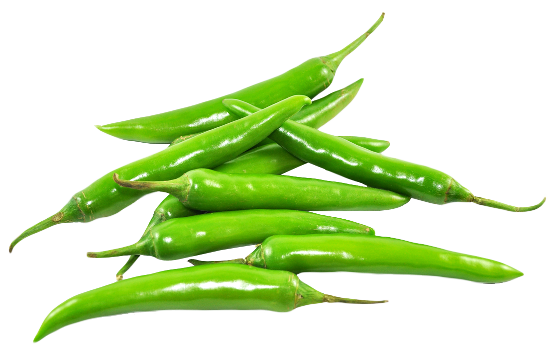 Green Chili Peppers Fresh Produce PNG Image