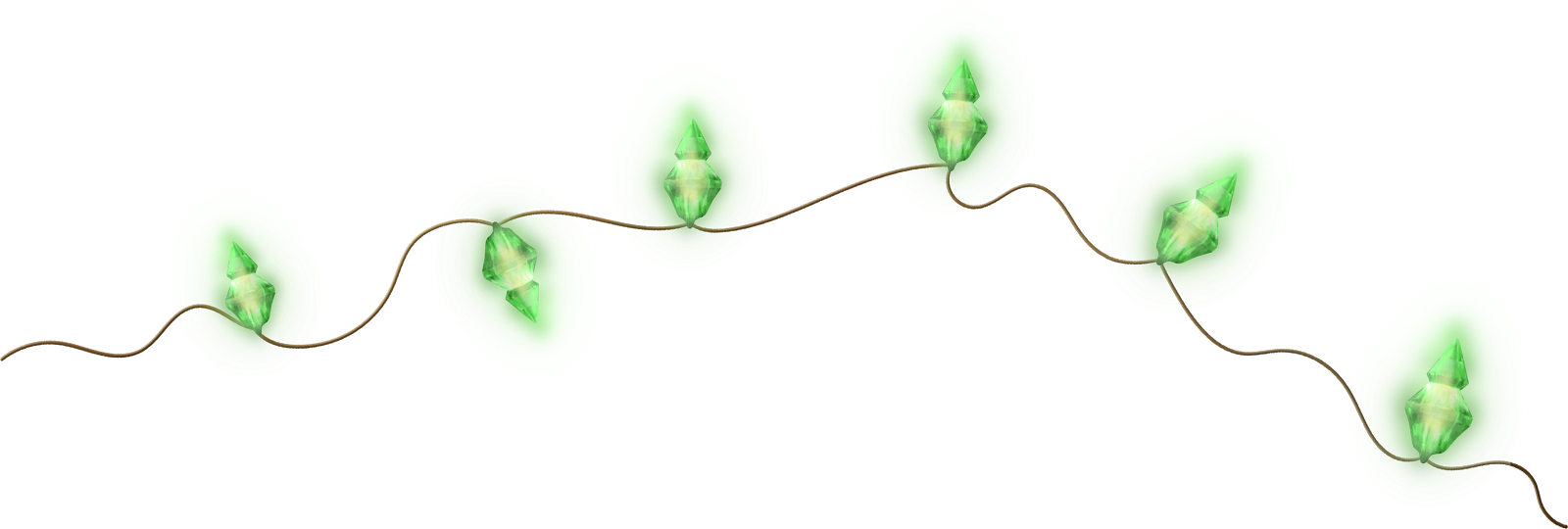 Green Christmas Lights String PNG Image