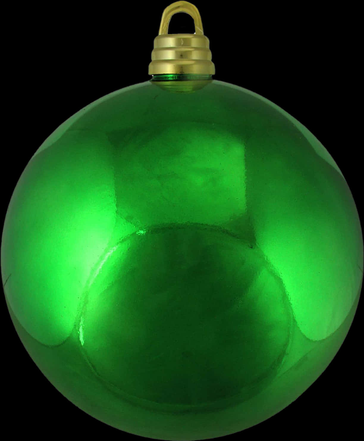 Green Christmas Ornamenton Black PNG Image