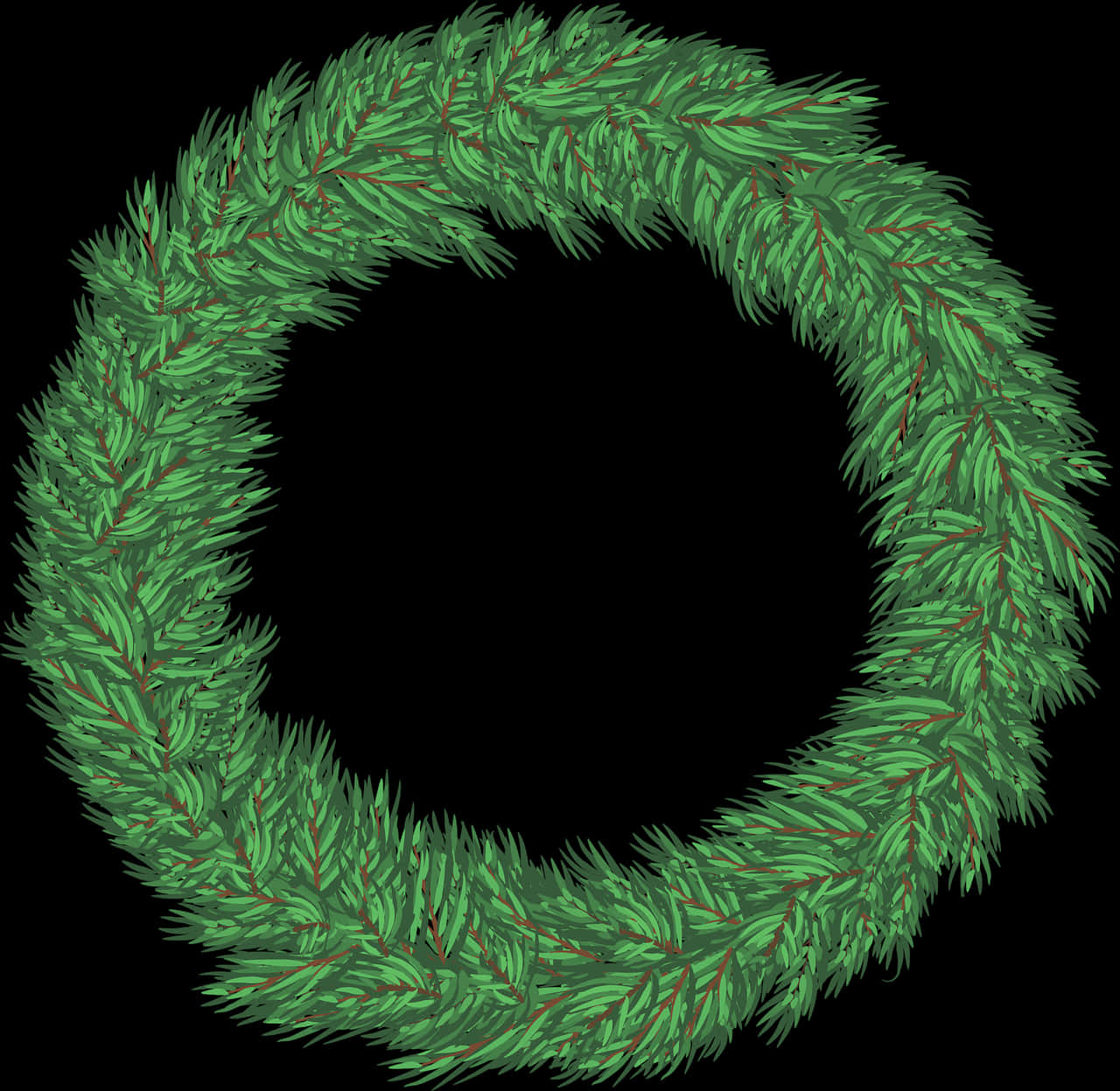 Green Christmas Wreath Graphic PNG Image