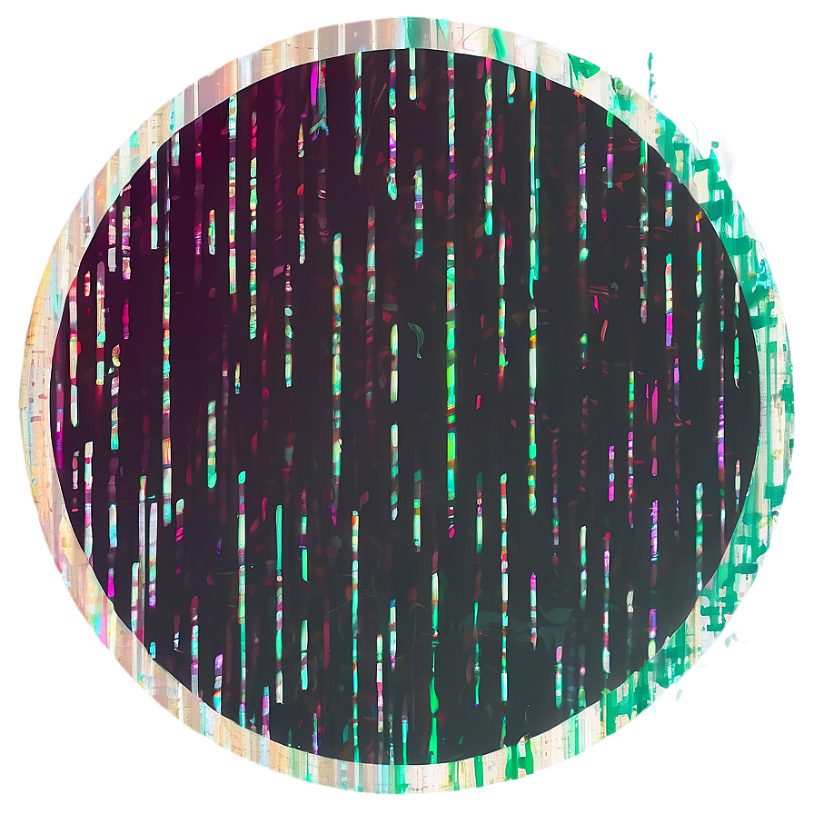 Green Circle With Glitch Effect Png Tfj PNG Image