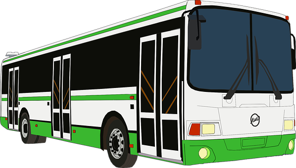 Green City Bus Illustration PNG Image