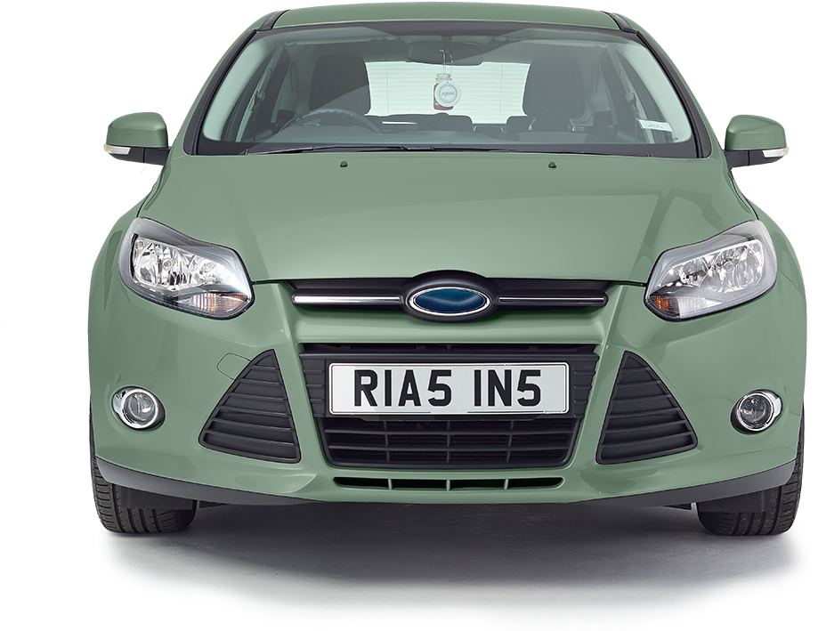 Green Compact Car Front View PNG Image