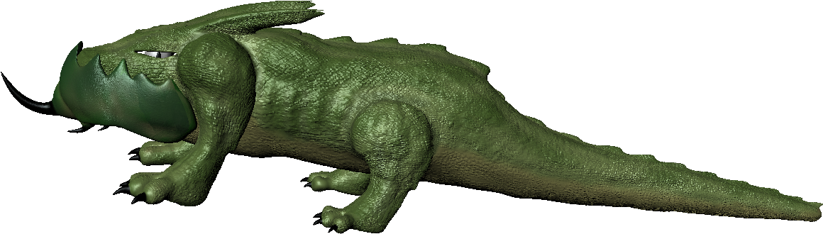 Green Crocodile3 D Model PNG Image