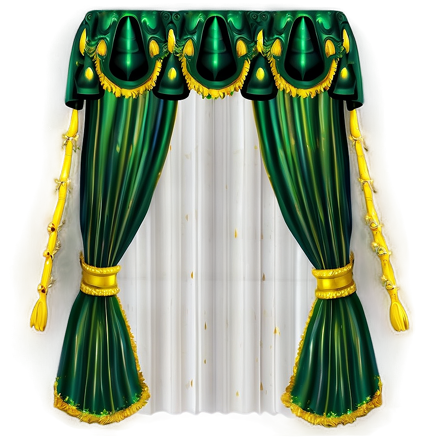 Green Curtains Png Dnh PNG Image