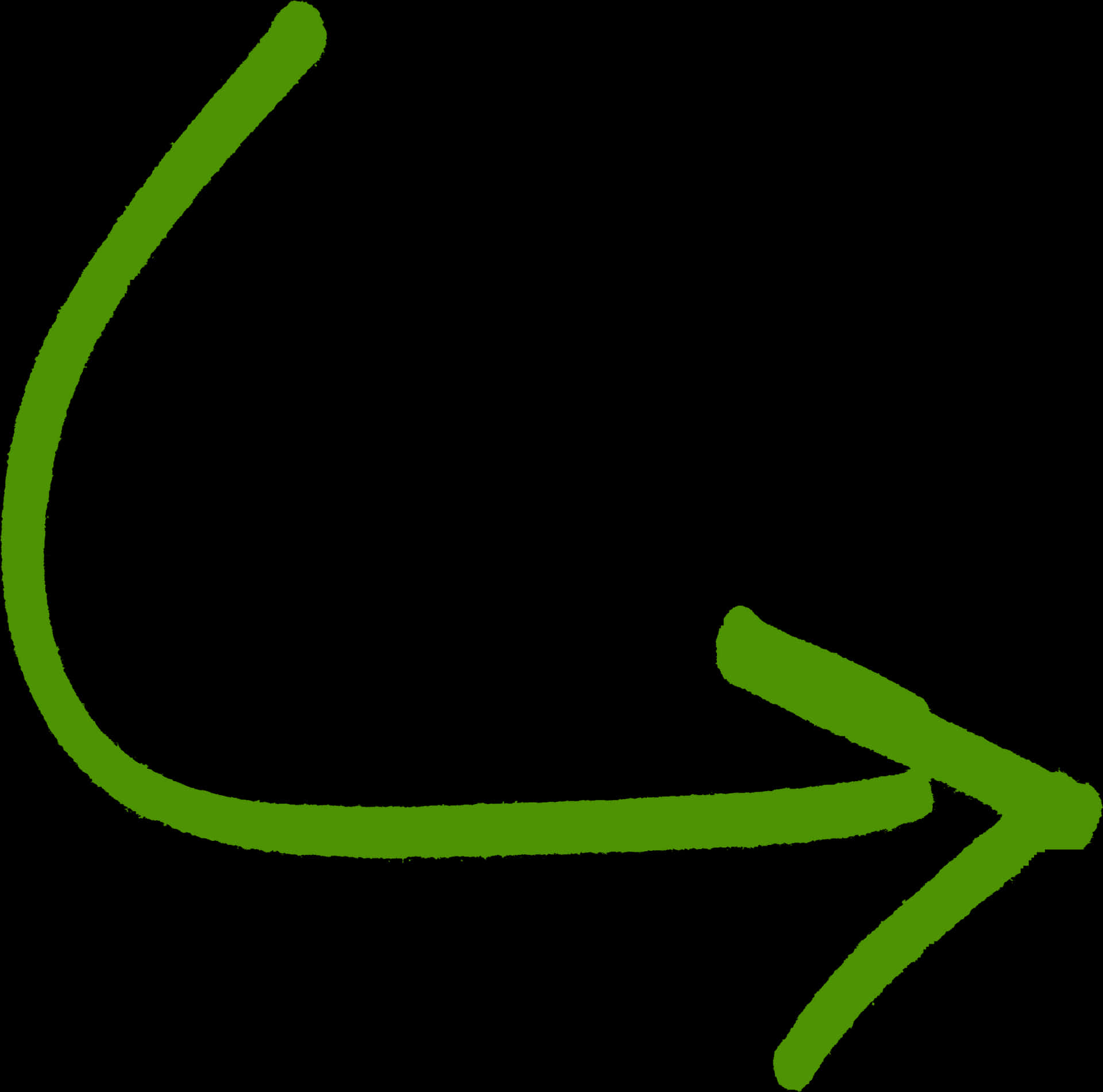 Green Curved Arrow PNG Image