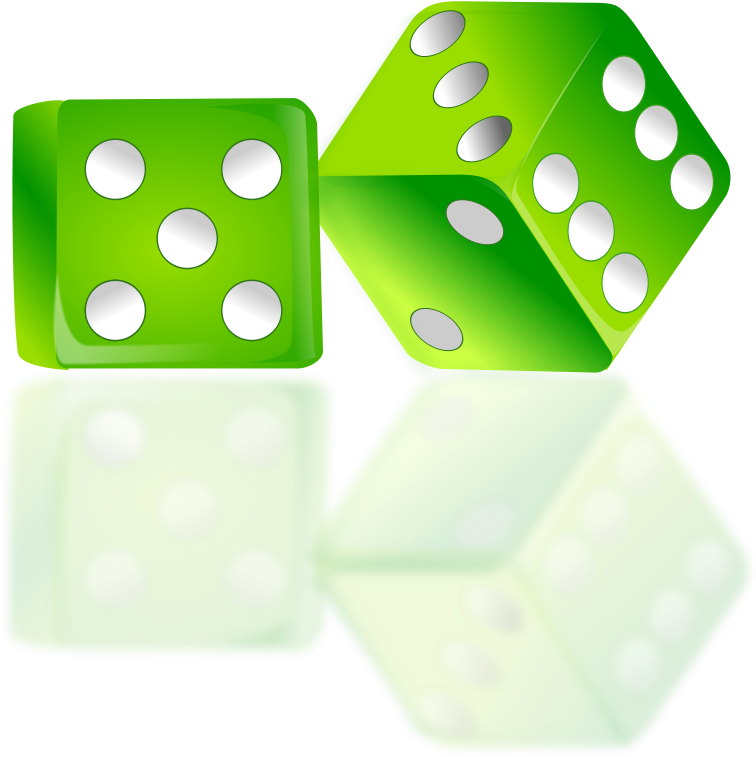 Green Dice Vector Illustration PNG Image