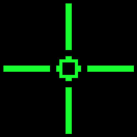 Green Digital Crosshair Design PNG Image