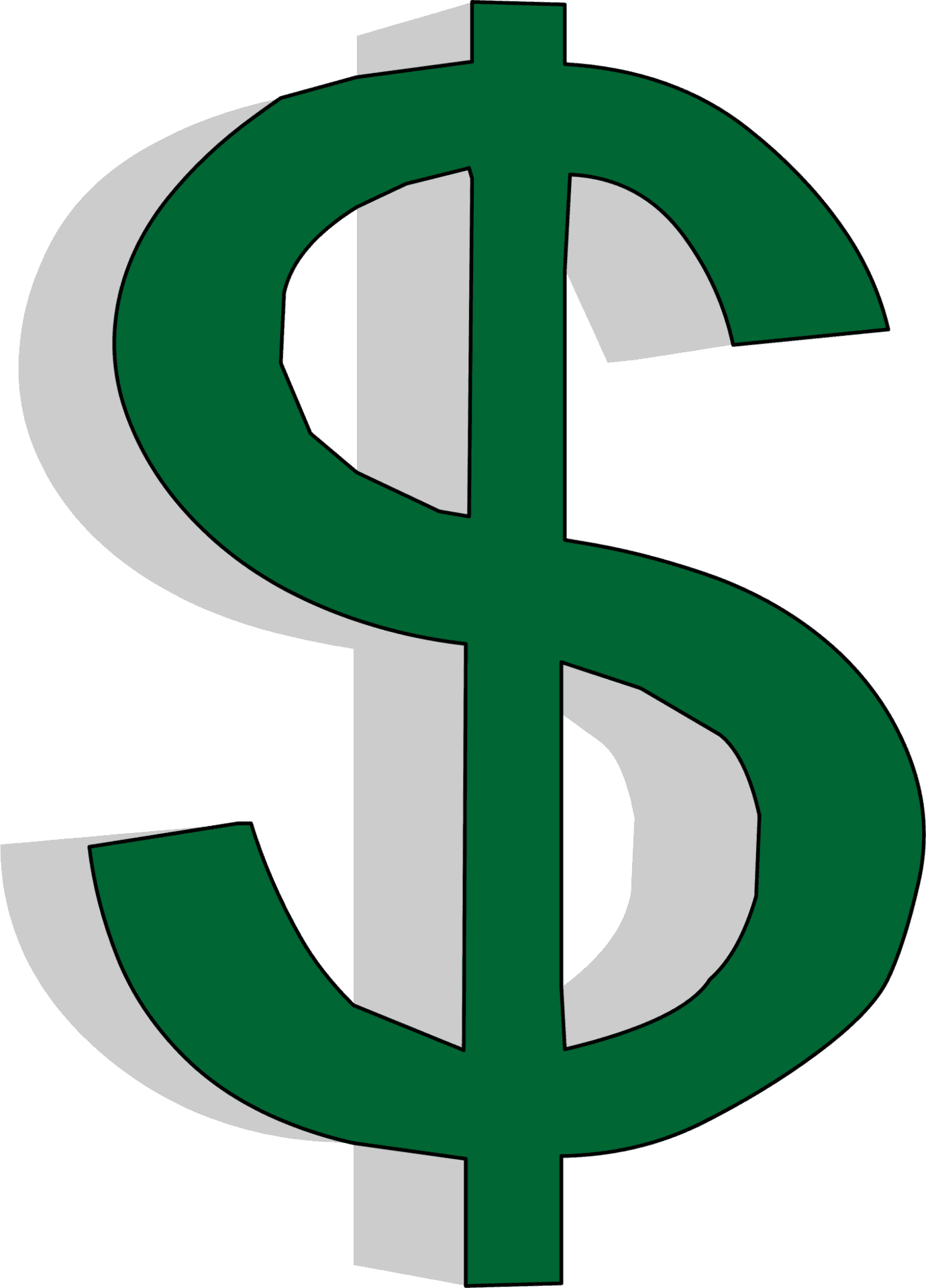 Green Dollar Sign Graphic PNG Image