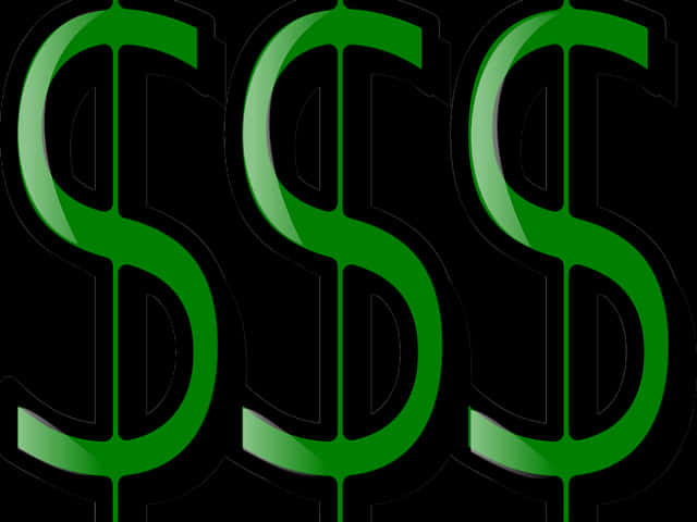 Green Dollar Signs Graphic PNG Image