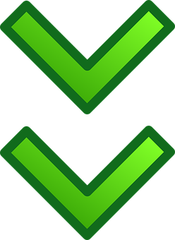 Green Double Chevron Symbol PNG Image