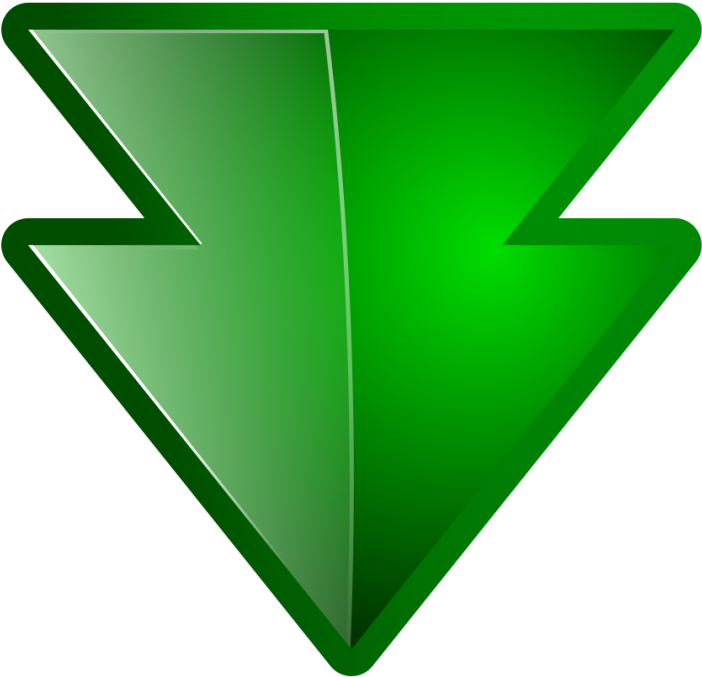 Green Down Arrow Icon PNG Image