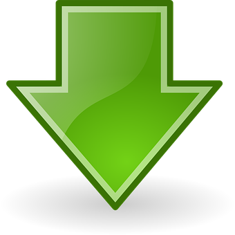 Green Download Arrow Icon PNG Image