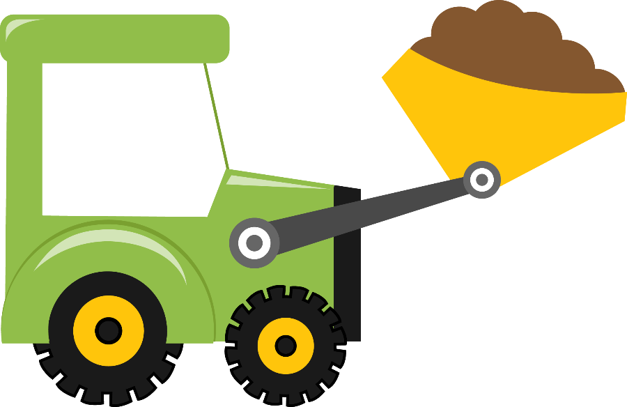 Green Dump Truck Cartoon PNG Image