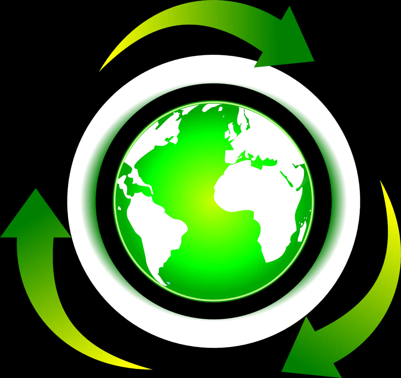 Green Earth Recycling Symbol PNG Image