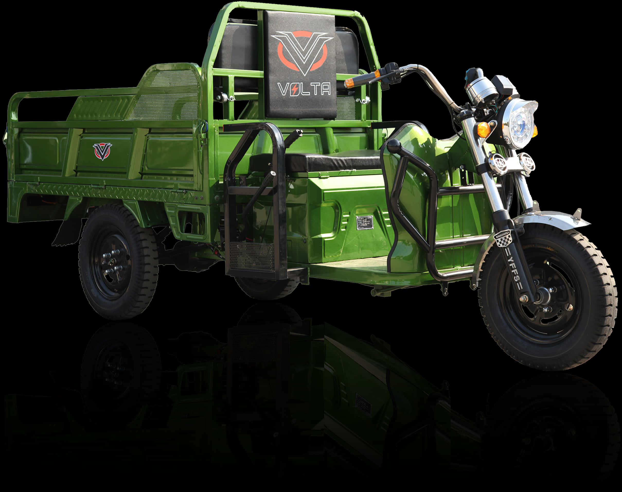 Green Electric Trike Truck Hybrid PNG Image