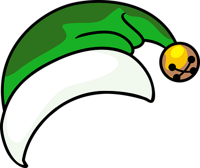 Green Elf Hat Cartoon PNG Image