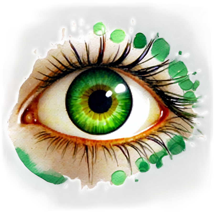 Green Eye Watercolor Effect Png 17 PNG Image