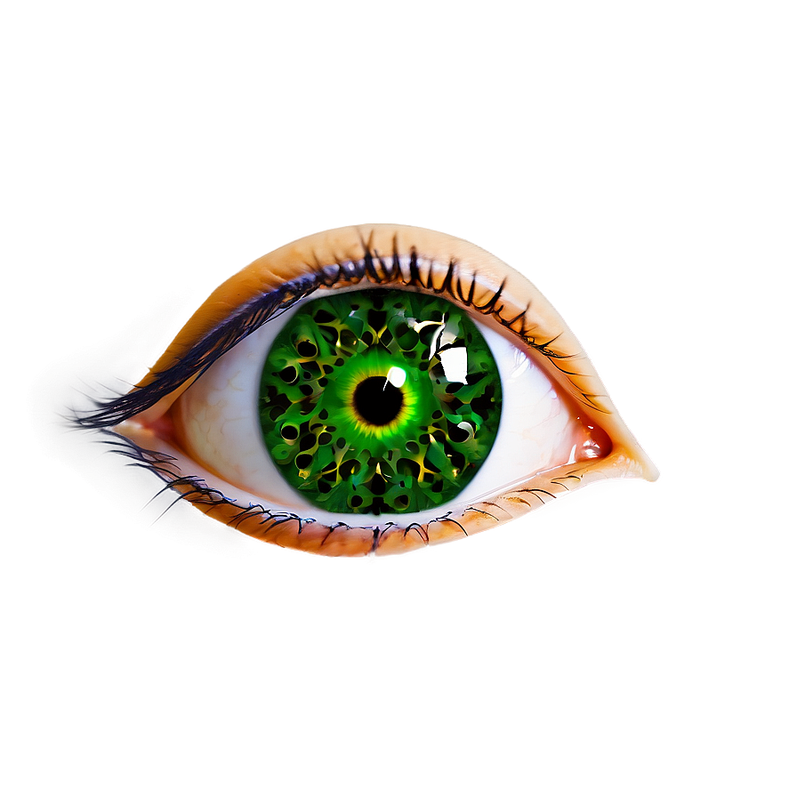 Green Eye With Intricate Patterns Png Sho PNG Image