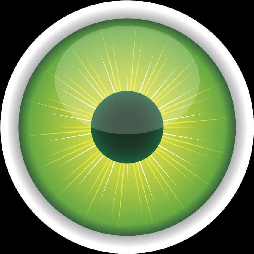 Green Eyeball Illustration PNG Image