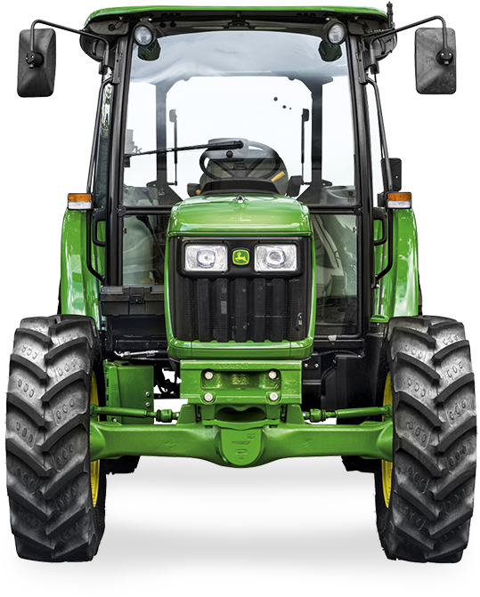 Green Farm Tractor Front View PNG Image