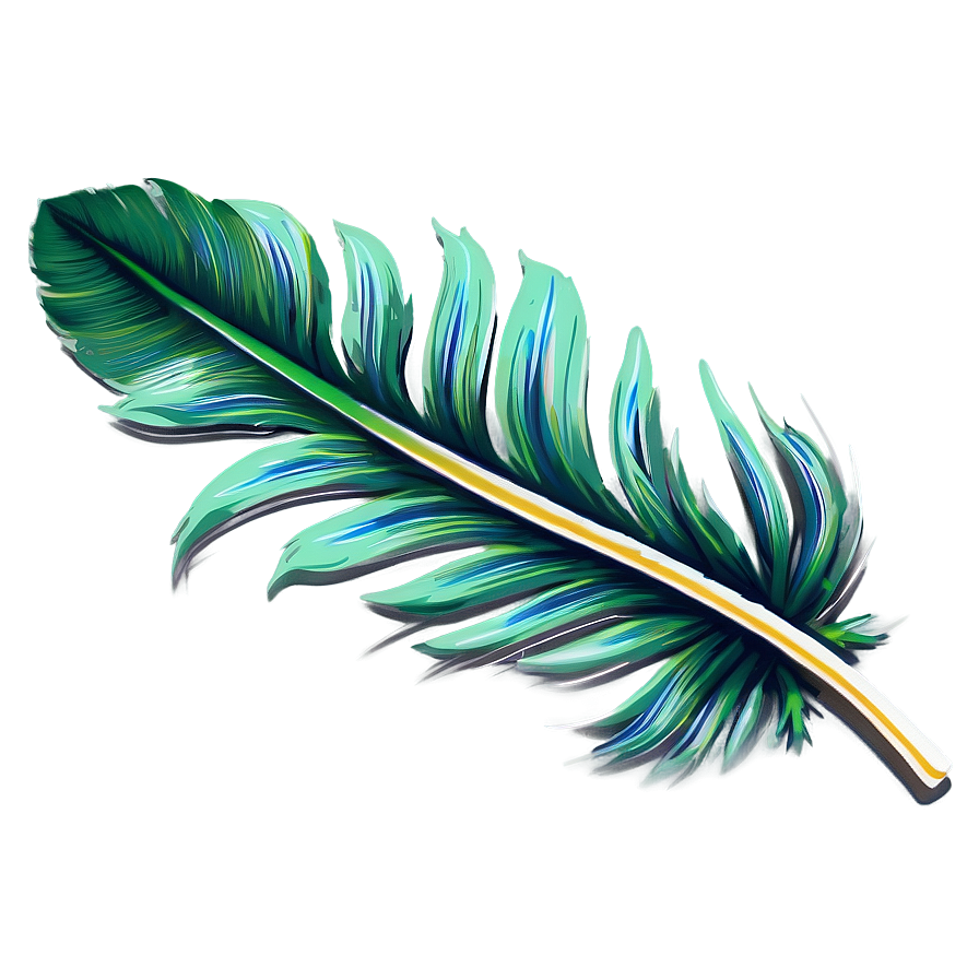 Green Feather Quill Pen Png Npq PNG Image