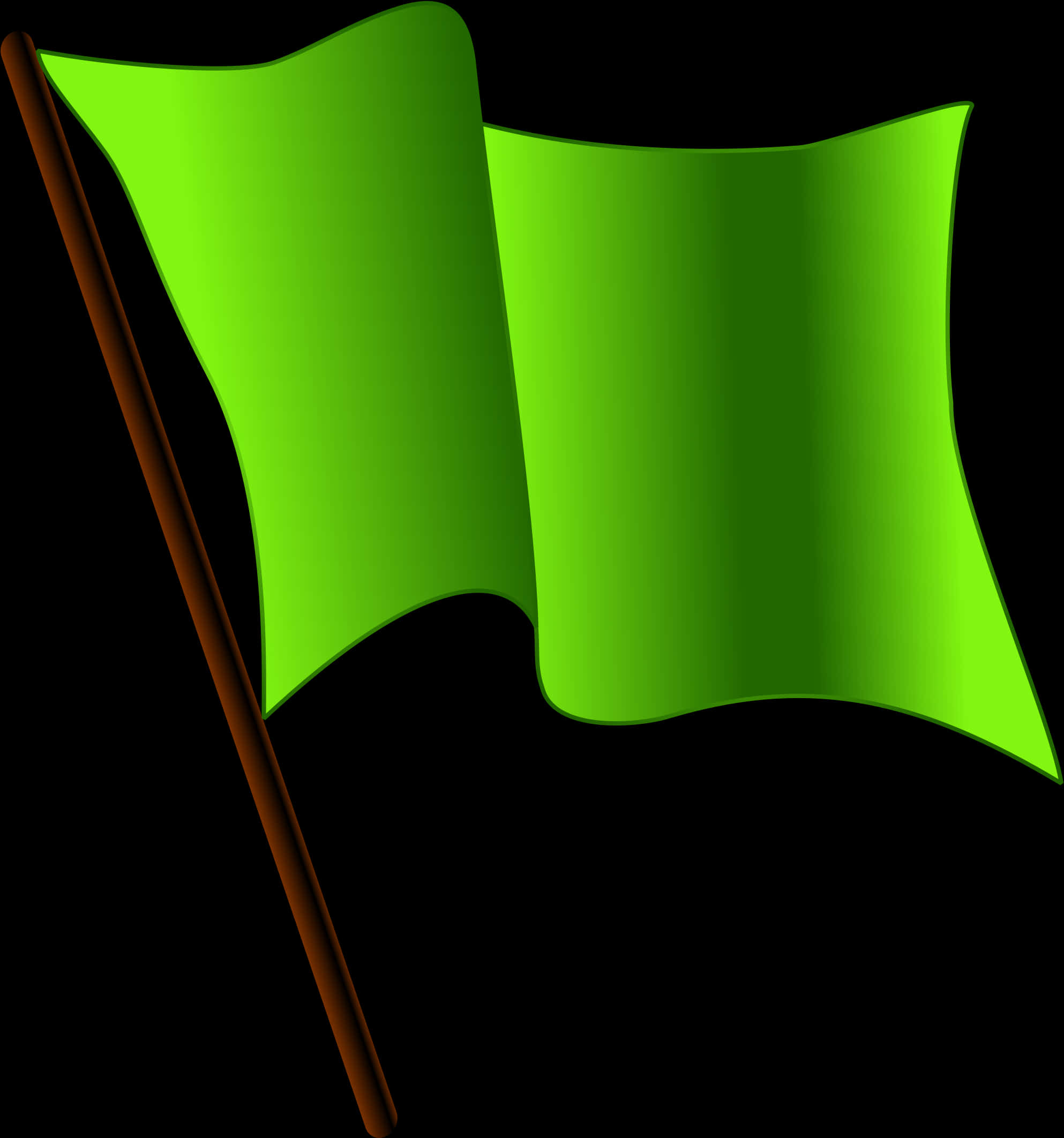 Green Flag Waving PNG Image