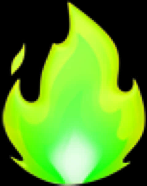 Green Flame Emoji PNG Image