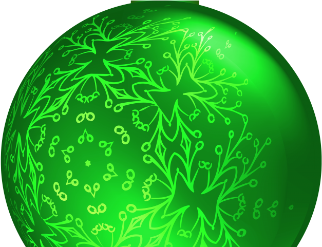 Green Floral Ornament Sphere Vector PNG Image