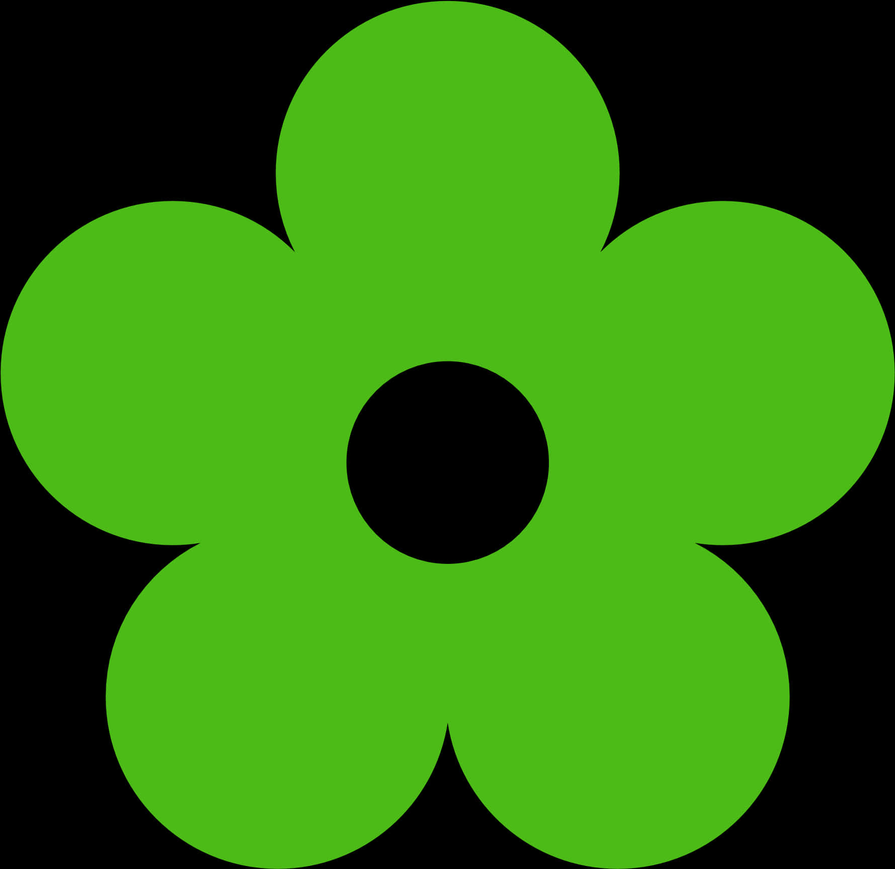 Green Flower Graphic PNG Image