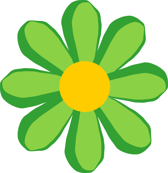 Green Flower Illustration PNG Image