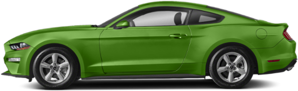 Green Ford Mustang Side View PNG Image