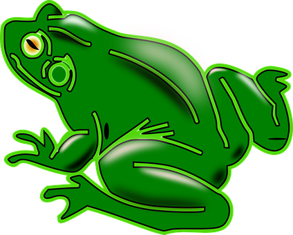 Green Frog Illustration PNG Image