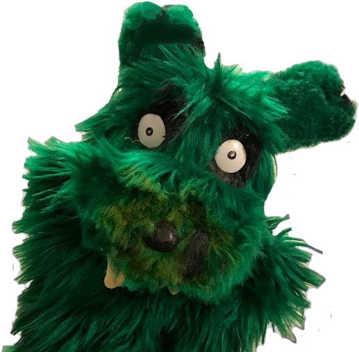 Green_ Furry_ Costume_ Head PNG Image