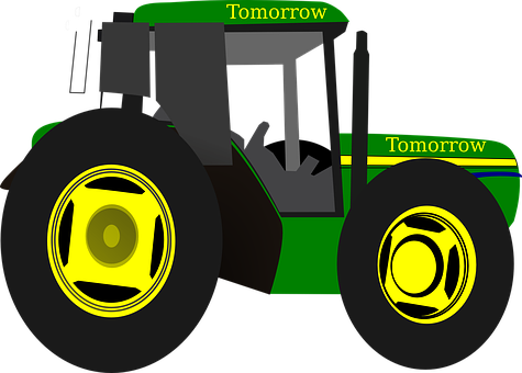 Green Futuristic Tractor Concept PNG Image