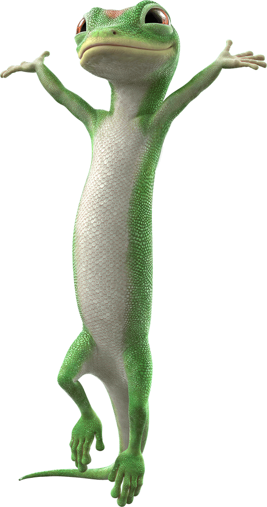 Green Gecko Character Pose PNG Image