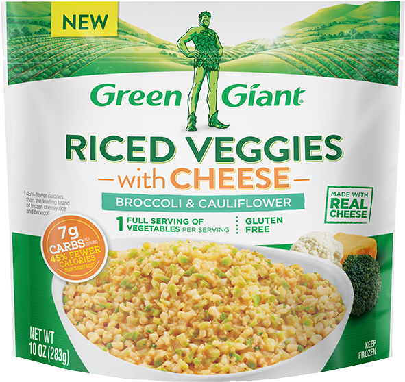 Green Giant Riced Veggies Cheese Broccoli Cauliflower Package PNG Image